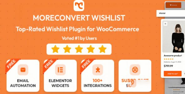 MoreConvert Wishlist for WooCommerce Premium v1.9.11 MoreConvert WooCommerce 高级版愿望清单插件下载