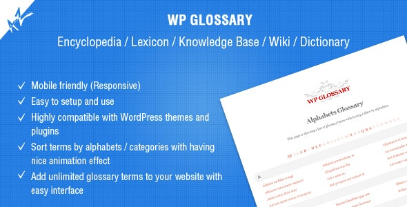 WP Glossary v2.9 百科全书 / 词典 / 知识库 / 维基 / 字典wordpress插件下载