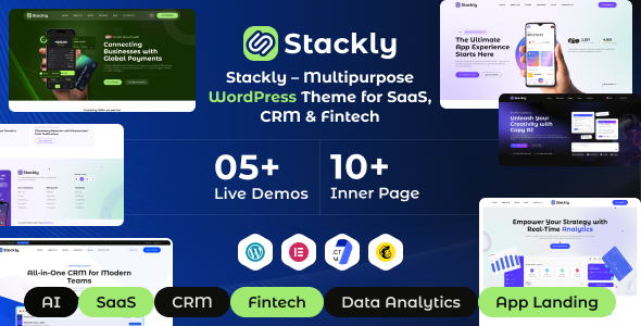 Stackly v1.0.0 适用于 SaaS 的多用途 WordPress 主题下载