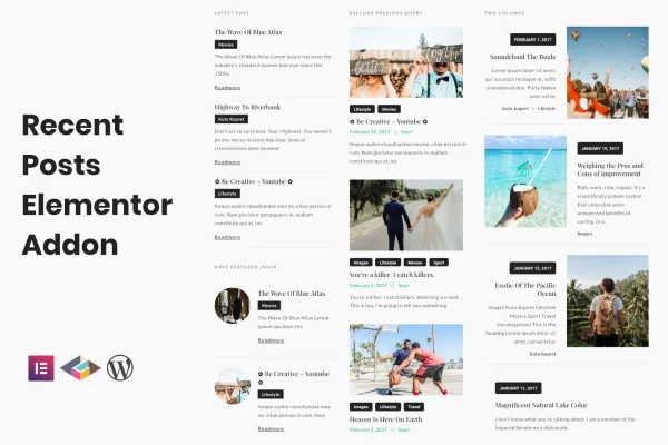 Recent Posts Elementor Addon v1.0.0 elementor最近文章插件下载
