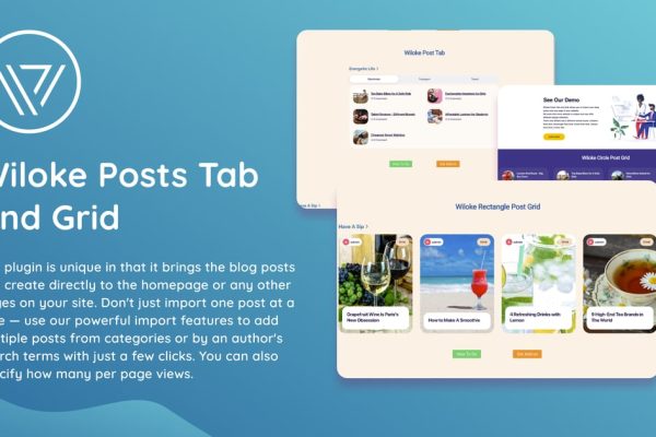 Wiloke Posts Tab And Grid v1.0 在网站的任意页面展示您的文章插件下载