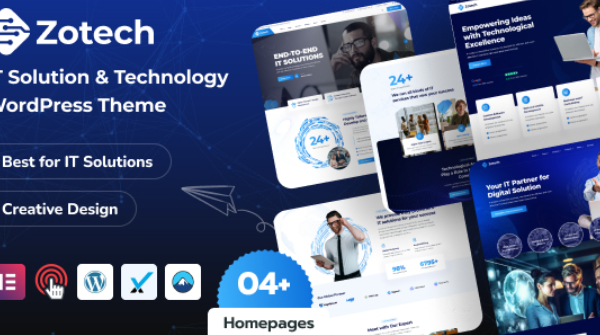 Zotech v1.0.0 IT 解决方案与技术 WordPress 主题下载