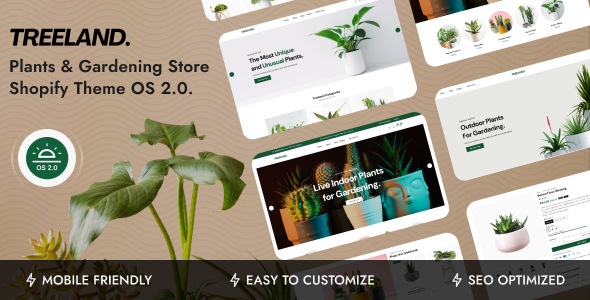 Treeland 1.0 —— 植物与园艺商店 Shopify 主题（OS 2.0）下载