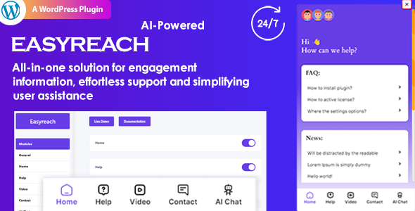 EasyReach v1.1.1 —— 由 OpenAI 驱动的 AI 聊天机器人：助力互动、转化与客户支持的解决方案插件下载