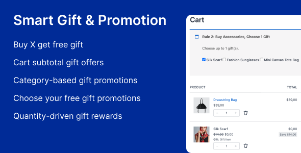 Smart Gift & Promotion for WooCommerce v1.0 WooCommerce 智能赠品与促销插件下载