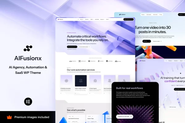 AI FusionX v1 科技与 SaaS 代理机构主题下载